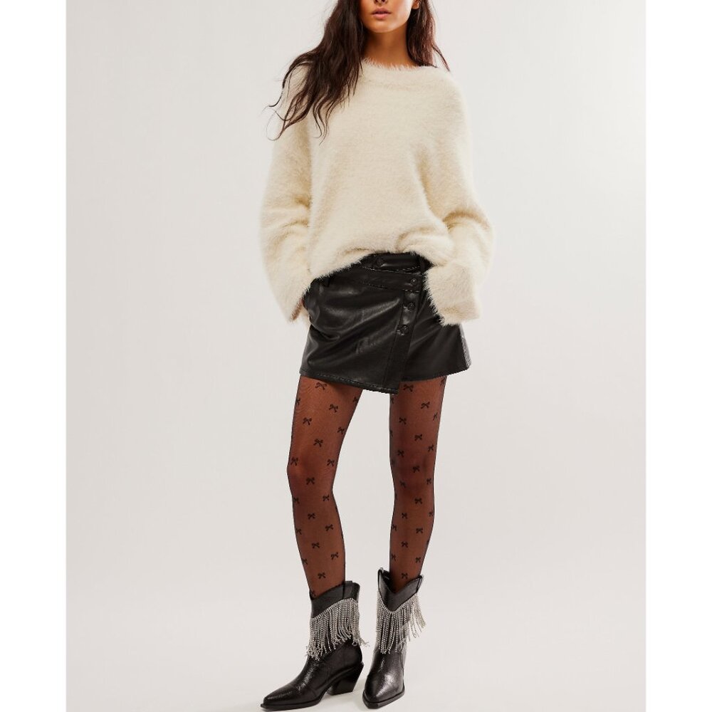 FREE PEOPLE Wynne Vegan Skirt / Black - Picture 4 of 5